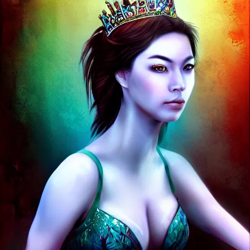 Prompt: water Dragon princess, digital art, 8k ,character ,realistic, portrait, hyperrealistic, heroine, beautiful