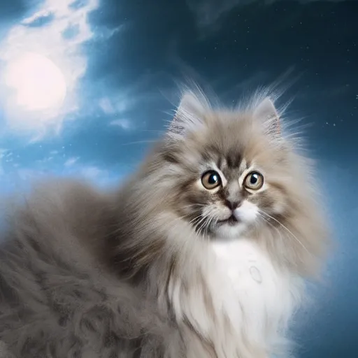 Image similar to cute long haired fluffy kitten dressed in egyptian costume detailed matte painting 4 k