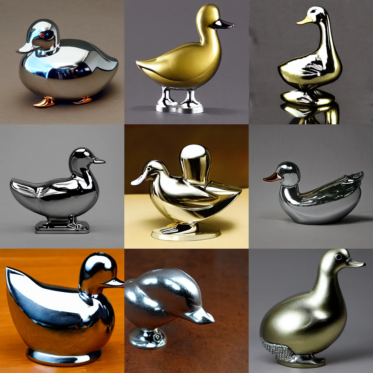 Prompt: chrome plated duck