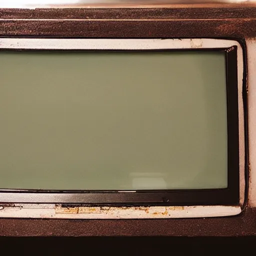 Image similar to ortographic photograph of a old CRT TV in a cabinet