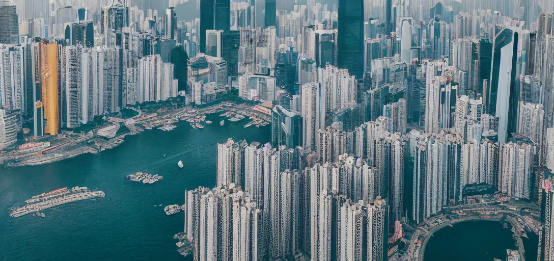 Prompt: Retro Futuristic picture of Hong Kong, 4K photo