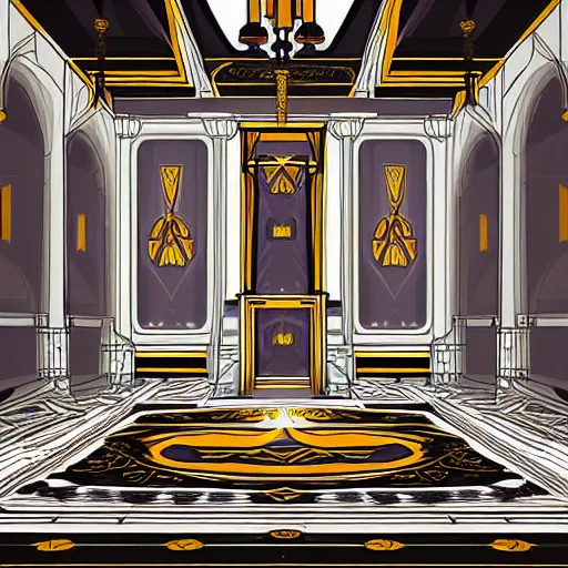 Prompt: Digital art of the throne room Imperial