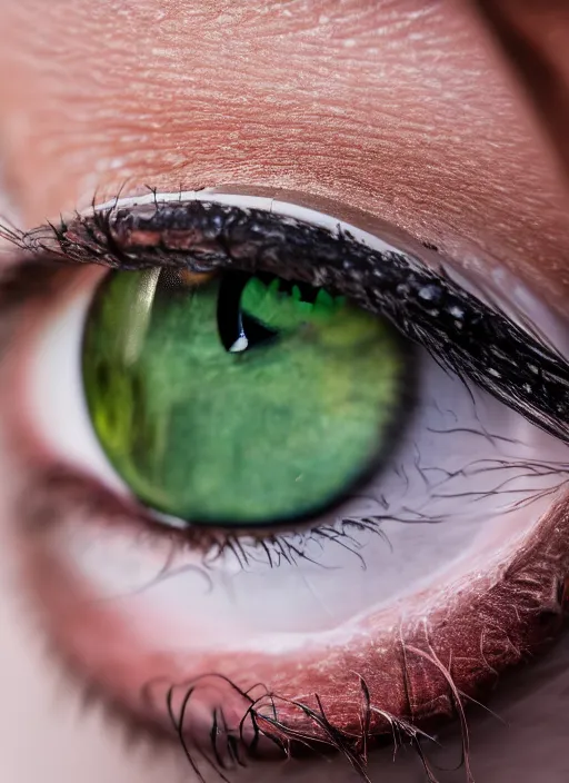 Image similar to portrait of a stunningly beautiful eye, broken lens