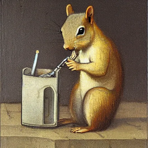a cartoon italian squirrel smoking a cigarette in the | Stable ...