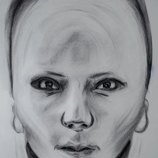 Image similar to charcoal drawing of what an AI thinks an AI looks like