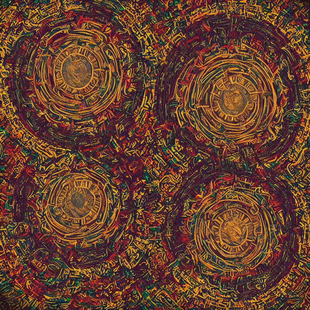 Image similar to a beautiful Inca-themed circular Mandala, octane render, hyper-detailed environment, photorealism, hyper realistic, no blur, 16k