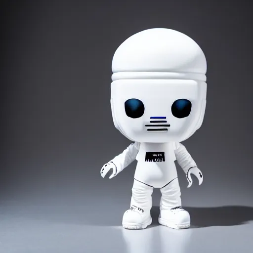 Image similar to an all white art vinyl figure with a microwave oven for a head, in the style of kidrobot, sket - one x iamretro, kenny wong x pop mart, space molly, frank kozik, guggimon, studio lighting, subsurface diffusion, 8 k - h 7 6 8