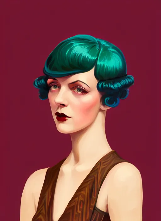 Prompt: character portrait of a young woman as a beautiful barmaid, cozy dark 1920s speakeasy bar, dystopian retro 1920s soviet mood, relaxed pose, pixie cut, wild, highly detailed, digital painting, artstation, sharp focus, illustration, art by Jeremiah Ketner, vibrant deep colors, 🍸, 8k octane beautifully detailed render, post-processing, extremely hyperdetailed, Art Nouveau, masterpiece, dizzy, foggy