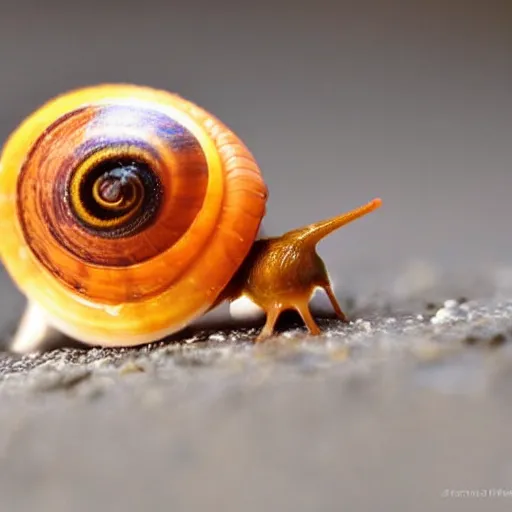 Image similar to a snail with an eyeball for a shell