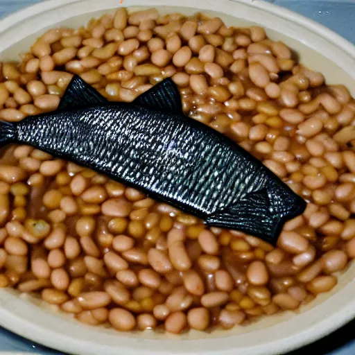 Image similar to fish swimming in beans uk