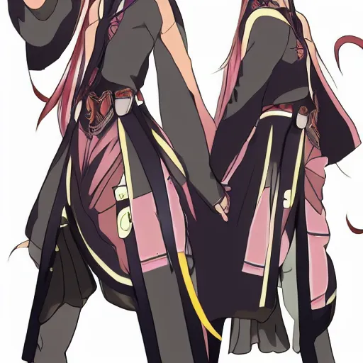 Image similar to anime women in the style of kim hyung - tae, magna carta character design