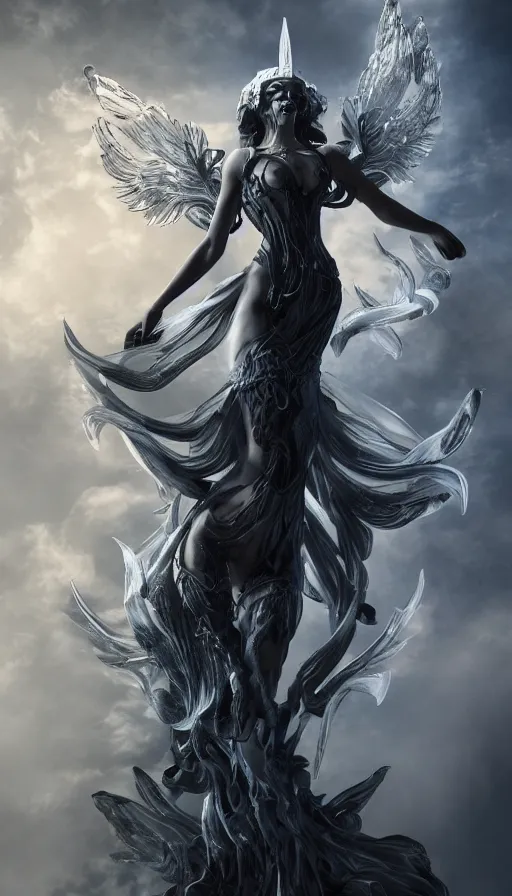 Image similar to goddess of death in the style of nekro, artgerm, wlop, glowing halo, octane render, hyper realistic