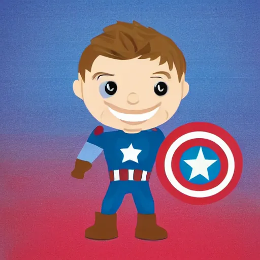 Image similar to captain america as a very young boy smiling on the cartoon wild - kratts, sticker - art, svg vector, adobe - illustrator