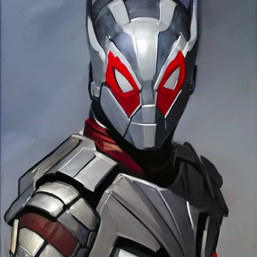 Image similar to greg manchess portrait painting of armored spiderman ultraman grey fox from metal gear cyborg gay japanese - american hybrid as overwatch character, medium shot, asymmetrical, profile picture, organic painting, sunny day, matte painting, bold shapes, hard edges, street art, trending on artstation, by huang guangjian and ail elvgren and sachin teng