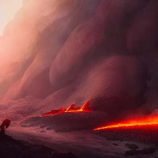 Image similar to a lava man on a winter biome outraging to the camera, cinematic, artistic, cool pose, heatwave, fantasy, hyper realism, behance, artstation, unreal engine 5, octane, deviantart