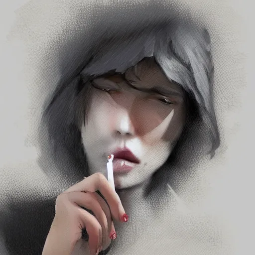 Image similar to a cigarette who smoke a cigarette, digital art, artstation