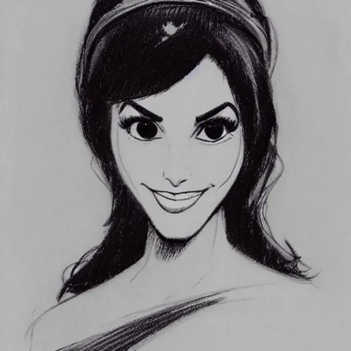 Image similar to milt kahl sketch of victoria justice as princess padme from star wars episode 3