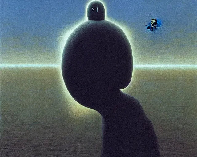 Prompt: no face from spirited away. angry art by beksinski and salvador dali