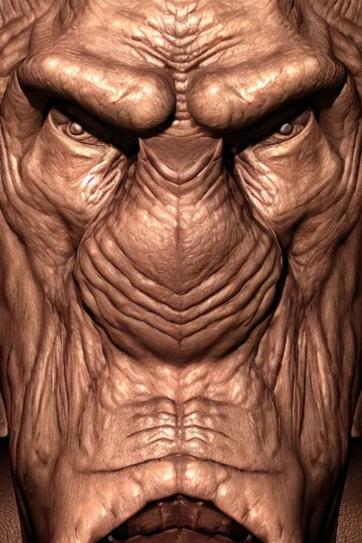 Prompt: close up beautiful zbrush scupt of a zergling's battle worn face