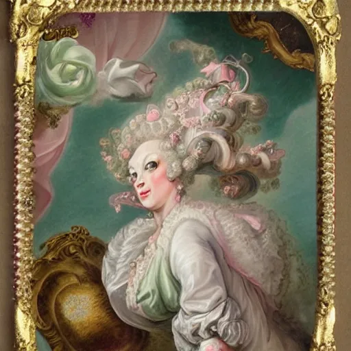 Image similar to pastel rococo horrors beyond our comprehension