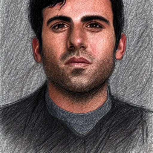 Image similar to A pencil sketch of Oscar Issac