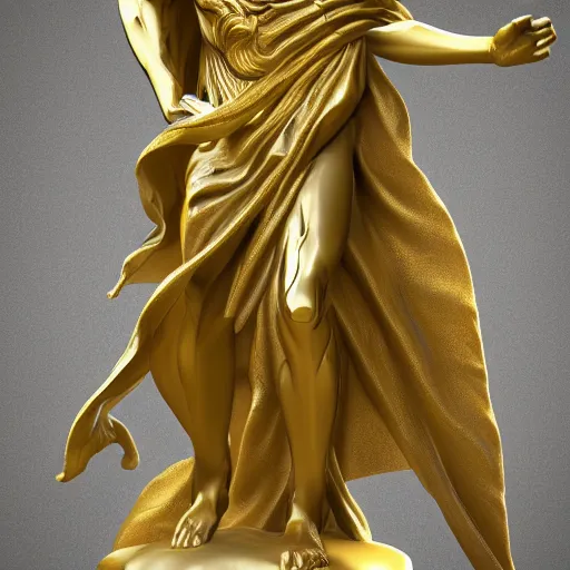 Prompt: Marble Statue of Hades, gold,hyper detailed, ultra realistic, character concept, full body, dynamic pose, 4k