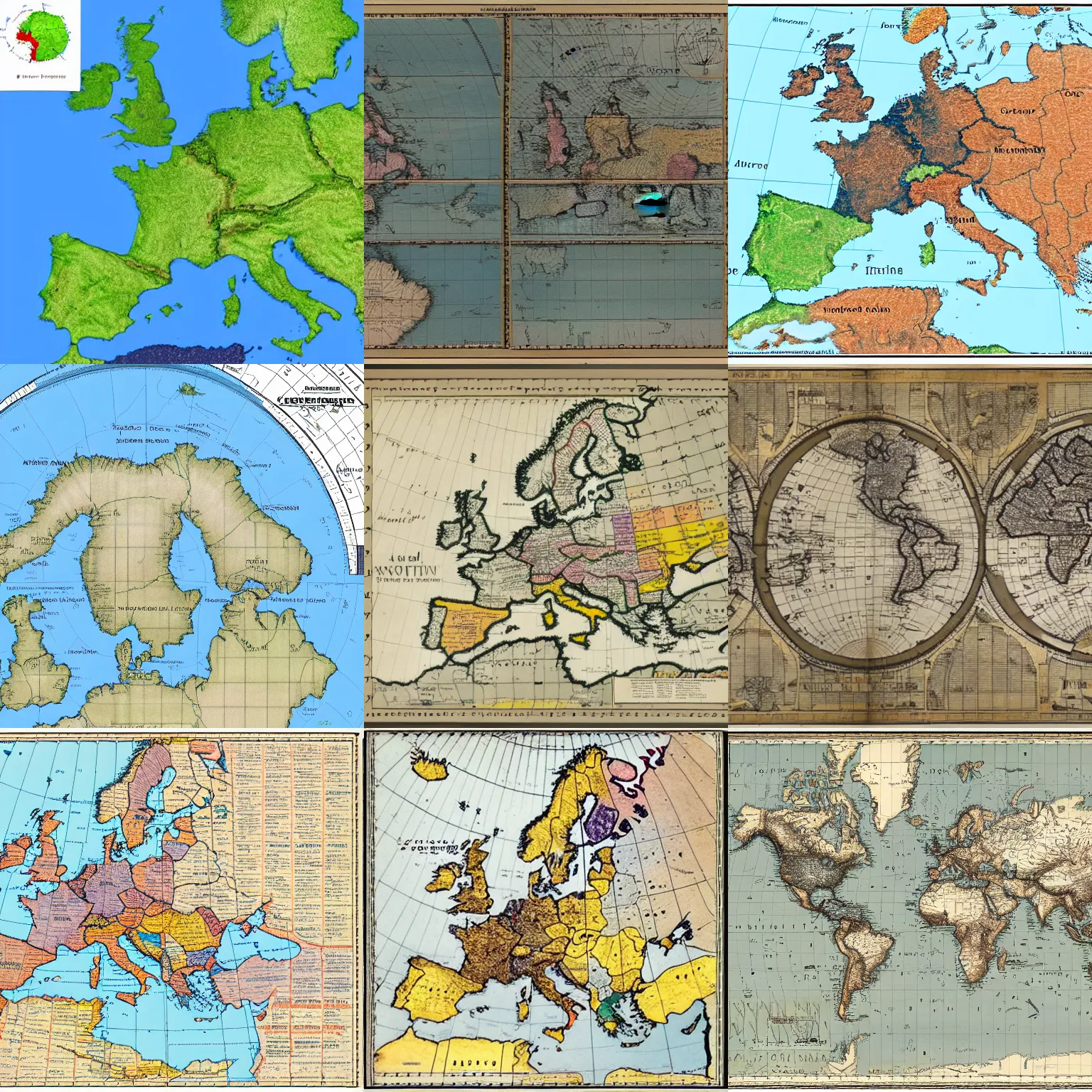 Prompt: mercator projection, map of europe
