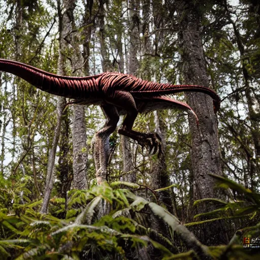 Prompt: velociraptor in forest, national geographic, prehistoric planet, XF IQ4, f/1.4, ISO 200, 1/160s, 8K, RAW, unedited, symmetrical balance, in-frame