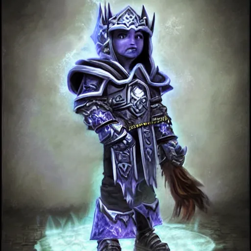 Image similar to world of warcraft lich king as a little girl