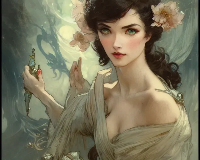 Image similar to photography of louis icart, deep focus, d & d, fantasy, intricate, elegant, highly detailed, digital painting, artstation, concept art, matte, sharp focus, illustration, hearthstone, art by artgerm and greg rutkowski and alphonse mucha