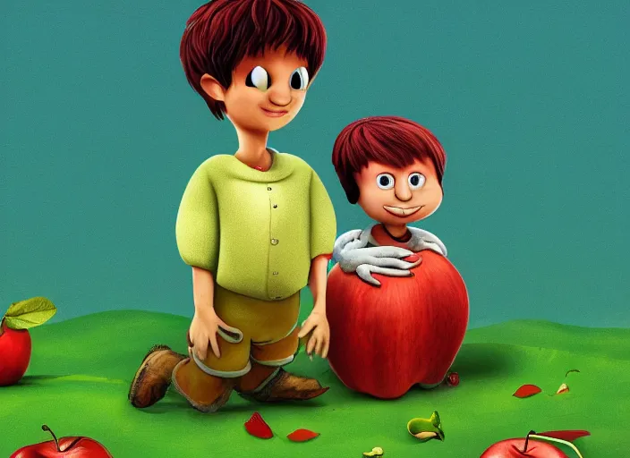 Prompt: a worm, the apple and the worm ( 2 0 0 9 )