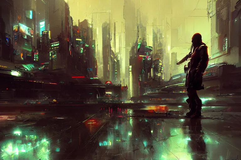 Prompt: Cyberpunk, by Craig Mullins, trending on artstation