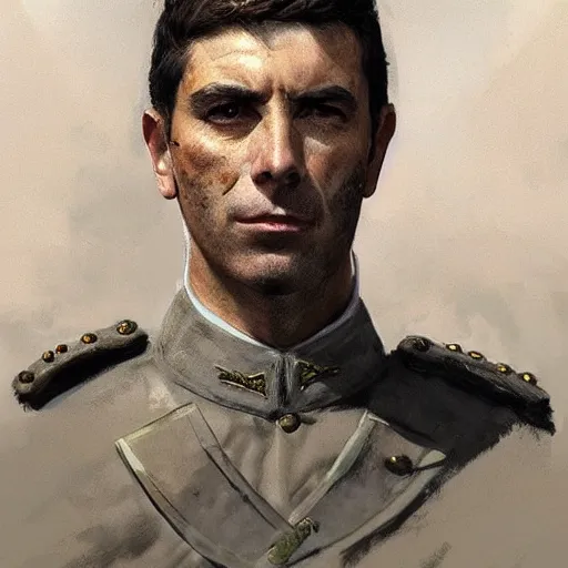 Prompt: portrait of a spanish republican general vicente rojo lluch, face portrait, epic, tragic, military art, fantasy, dieselpunk, hd shot, digital portrait, beautiful, artstation, comic style, by artgerm, guy denning, jakub rozalski, magali villeneuve and charlie bowater