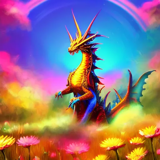 big rainbow dragon background wallpaper