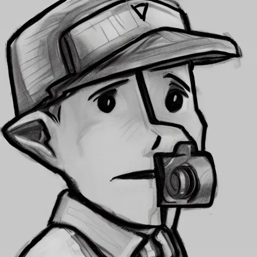 Prompt: a sketch of scout tf2