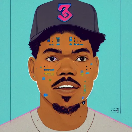 Prompt: Chance The Rapper profile picture by Sachin Teng, asymmetrical, Organic Painting , Matte Painting, meaningful, Powerful, geometric shapes, hard edges, graffiti, street art:2 by Sachin Teng:4