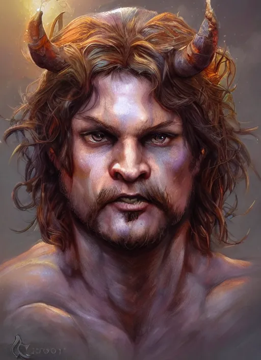Image similar to satyr, ultra detailed fantasy, dndbeyond, bright, colourful, realistic, dnd character portrait, full body, pathfinder, pinterest, art by ralph horsley, dnd, rpg, lotr game design fanart by concept art, behance hd, artstation, deviantart, hdr render in unreal engine 5