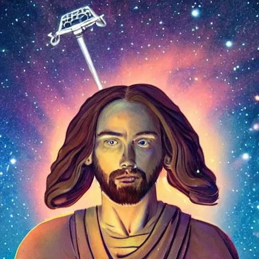 Prompt: space jesus