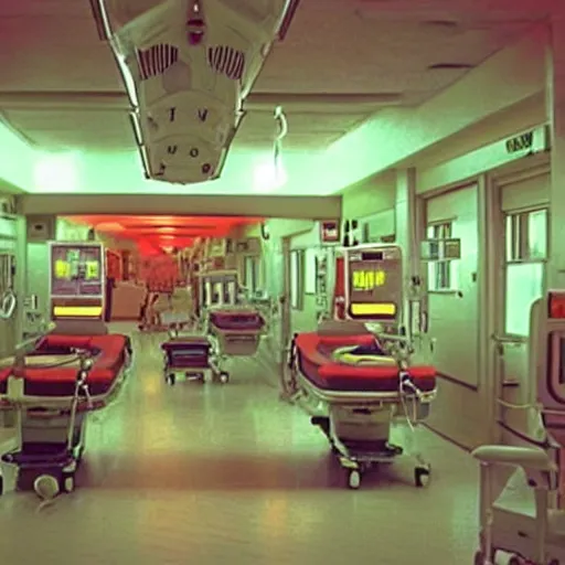 Prompt: “ high - quality documentary film still of intensive care medium care station in willy wonka's factory. happy human patient is getting treatment for the oompa loompa virus. all medical equipment is made out of magic candy. pastel hospital lighting. hospital made out of wonka factory magic candy. ”