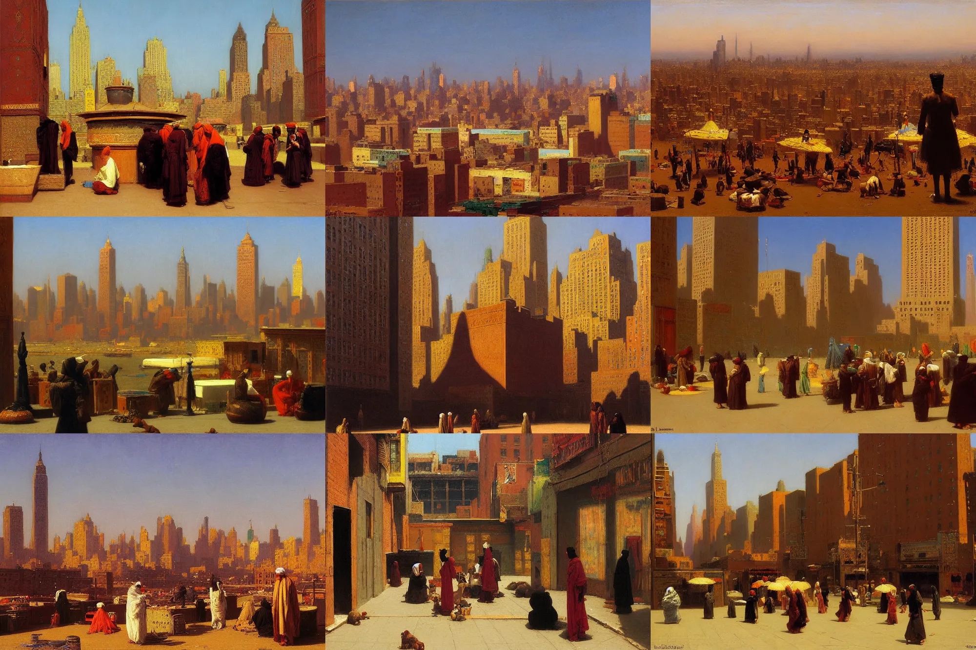 Prompt: moroccan new york city, Jean-Leon Gerome