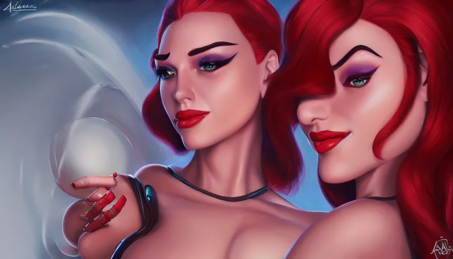 Image similar to jessica rabbit dressed as a robot girl, highly detailed portrait, digital painting, unreal engine, by artgerm