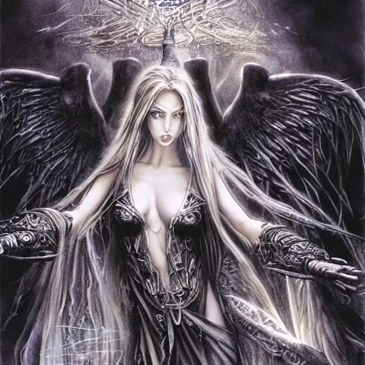 Image similar to dark beautiful sorceress casting an illusion spell by luis royo