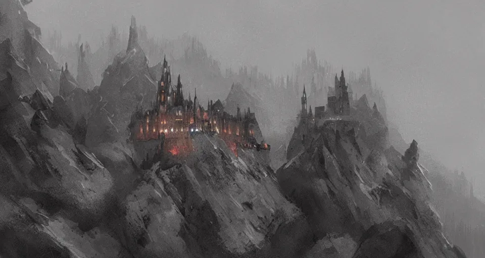 Prompt: castle on a misty mountain by SPARTH, Game of Thrones, trending on artstation, concept art, HD, 8K