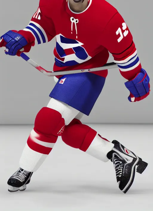 Image similar to Guy Lafleur as a video game character, digital art, unreal engine, unreal engine render, blender render, render, 4k, coherent