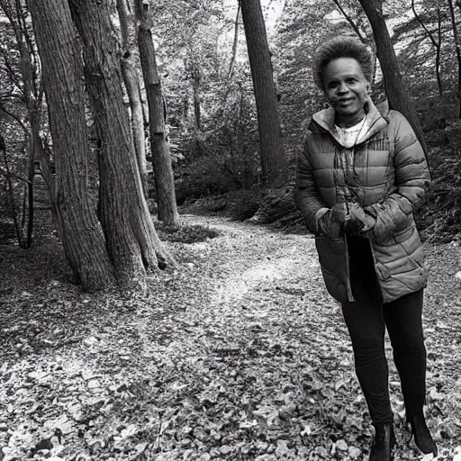 Image similar to chicago mayor lori lightfoot was spotted on woodland trail cam at midnight infrared