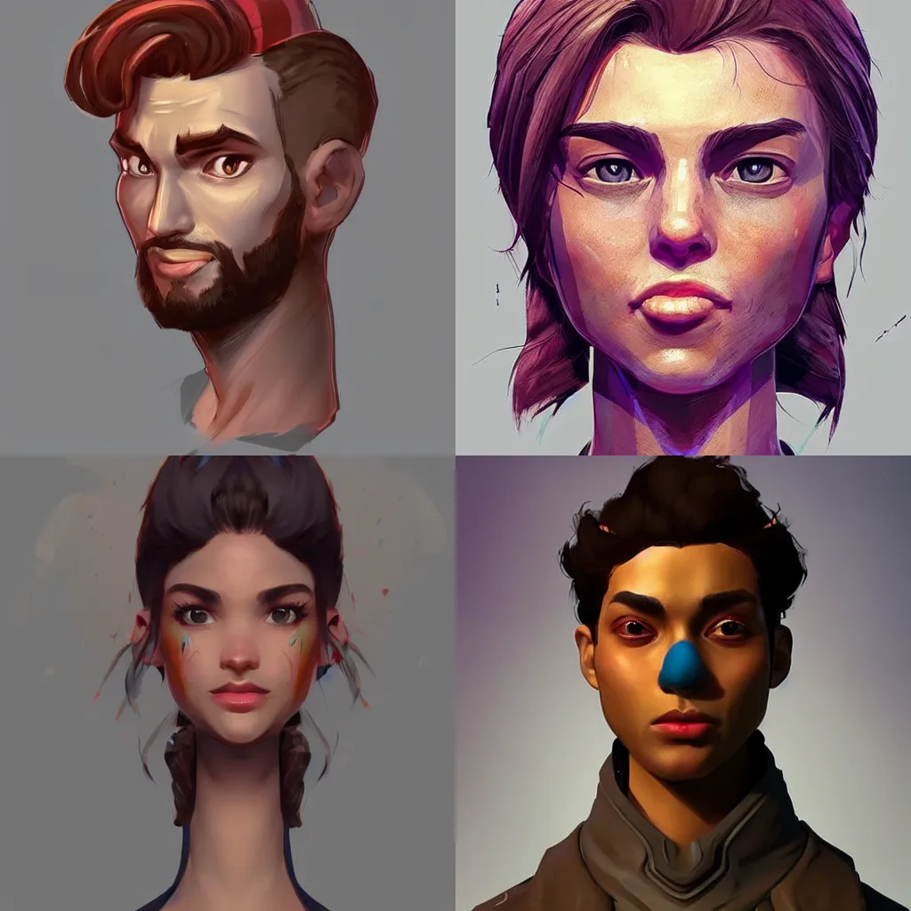 Prompt: a character bust portrait, concept art, colorful, clean, proportionate, magical lighting, artstation, pinterest