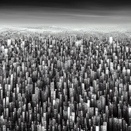 Prompt: an electron microscope image of a sprawling mega city, bokeh, high detail