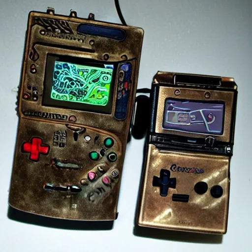 Prompt: steampunk gameboy