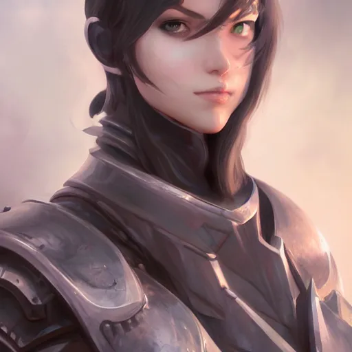 Image similar to dhamphir, artstation, character design, concept art, tyrant, style of makoto shinkai, style of raymond swanland, face, plate armor, fantasy, highly detailed, digital art, female