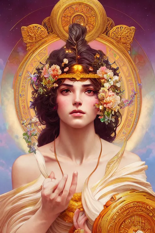 Prompt: goddess of love and peace, highly detailed, digital painting, artstation, concept art, smooth, sharp focus, illustration, Unreal Engine 5, 8K, art by artgerm and greg rutkowski and alphonse mucha